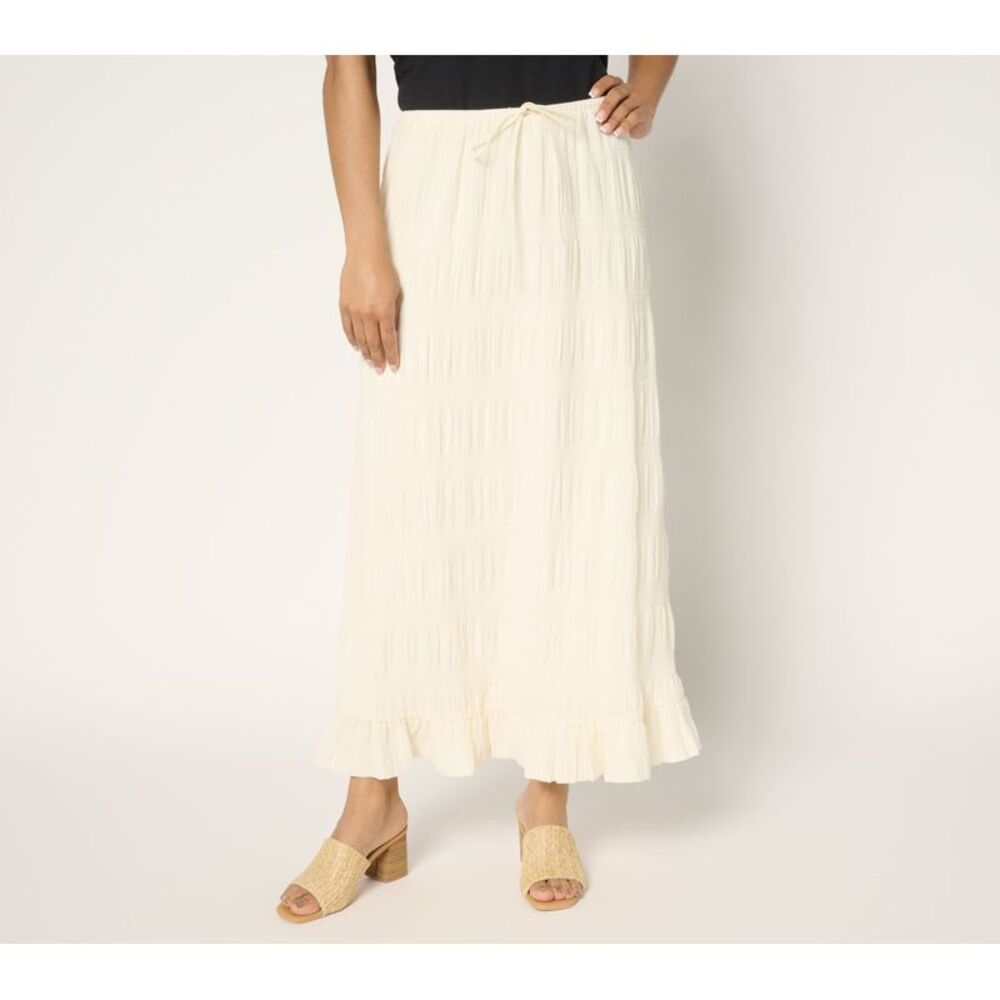 Me by Jennie Garth Women's Petite Skirt P2XS Smocked Multi-colored A695502